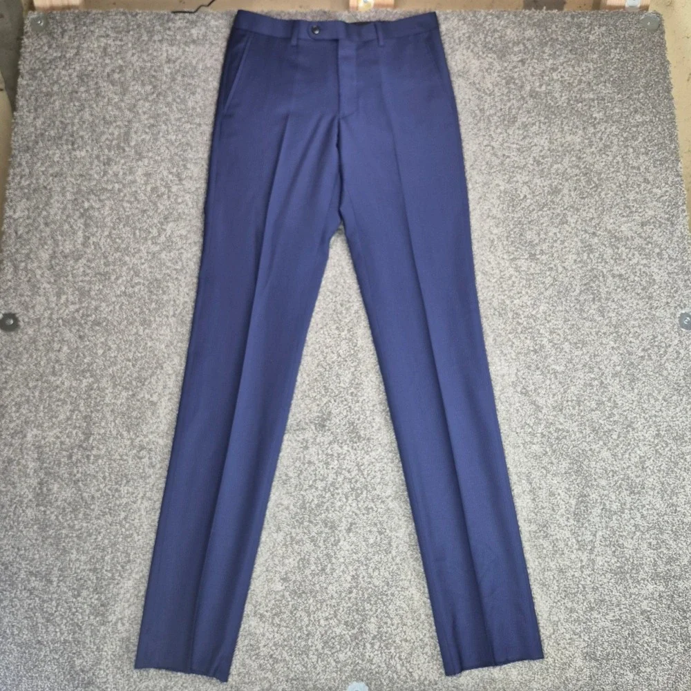 NWT John Varvatos Suit Mens 36R Blue Pinstripe Bedford Wool Blazer Pants 29W